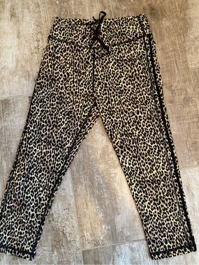 The Upside Leopard Print Joggers - Black and Tan